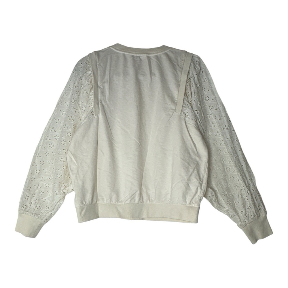 Pilcro By Anthropologie Top Women's Medium eyelet Embroidery Long Sleeve - Picture 3 of 9